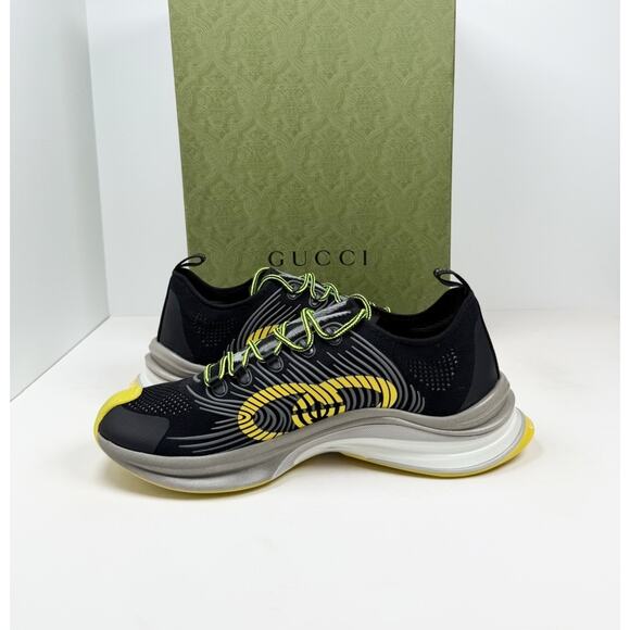 Size 11.5US - Gucci Run GG Black Yellow Knit Sneakers? NEW/RETAIL $850! main image 8